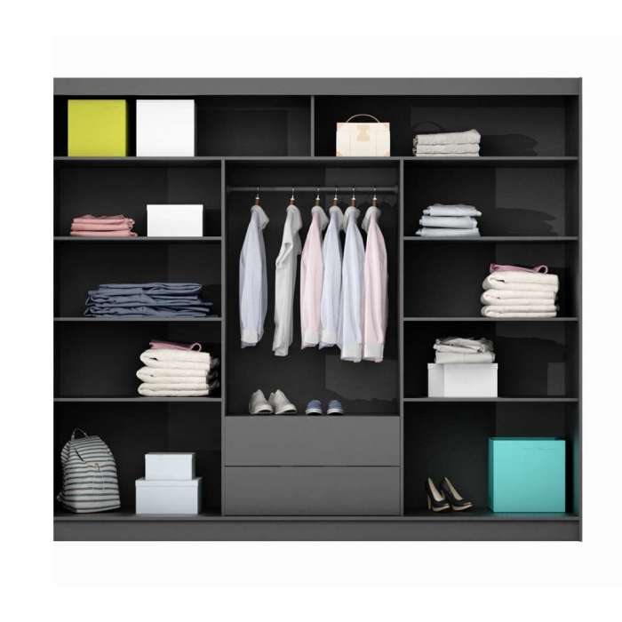 Paris Sliding Door Wardrobe Graphite