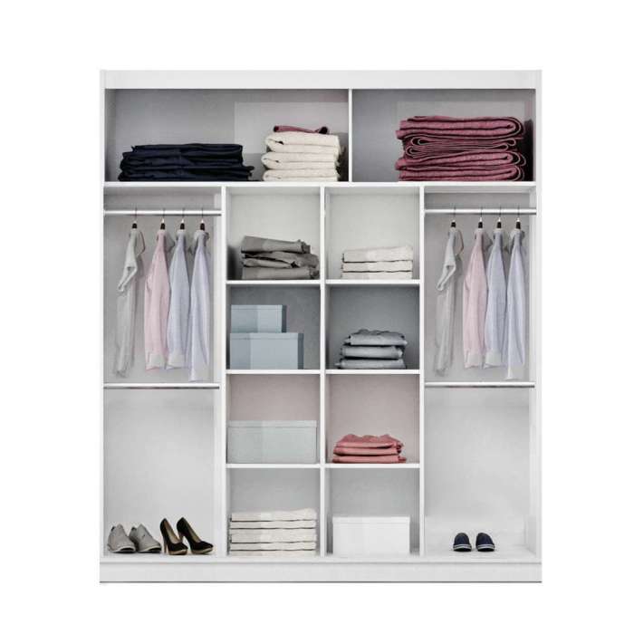 Paris Sliding Door Wardrobe - Available in White or Black
