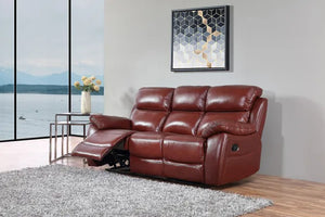 Rivoli Recliner Sofa - Available in Burgundy (Red) & Tabaco (Brown)