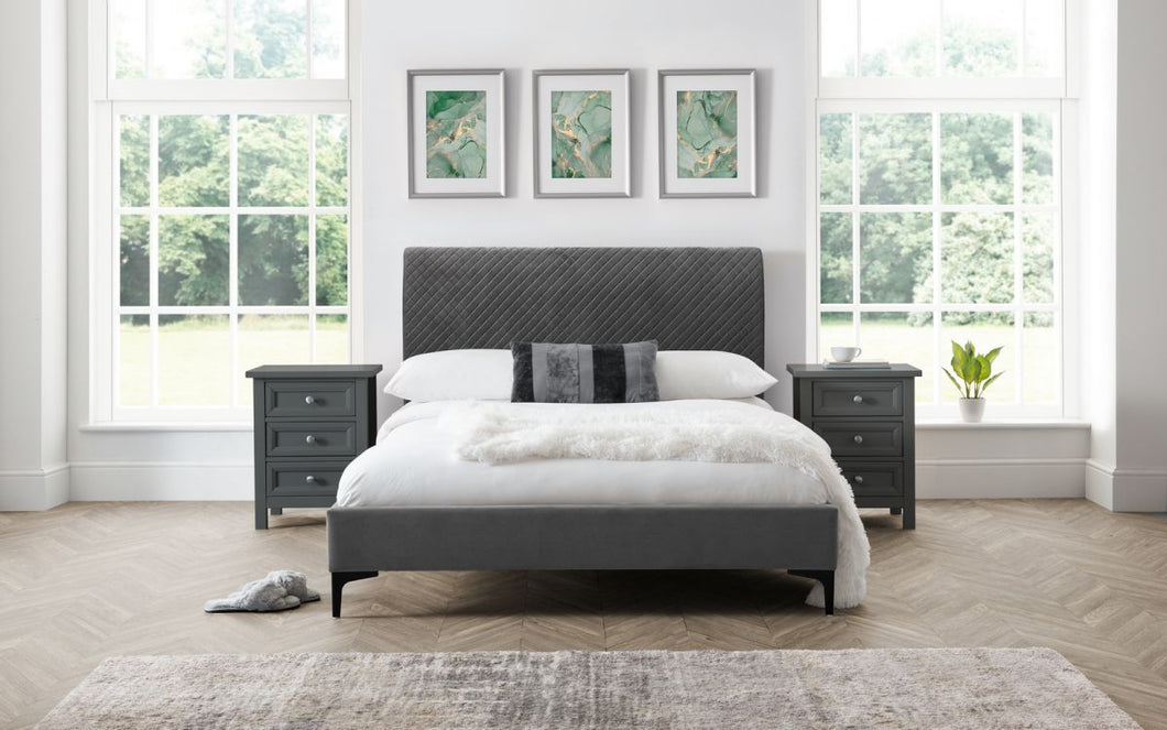 Sanderson Diamond Quilted Velvet - Standard or Ottoman Bed