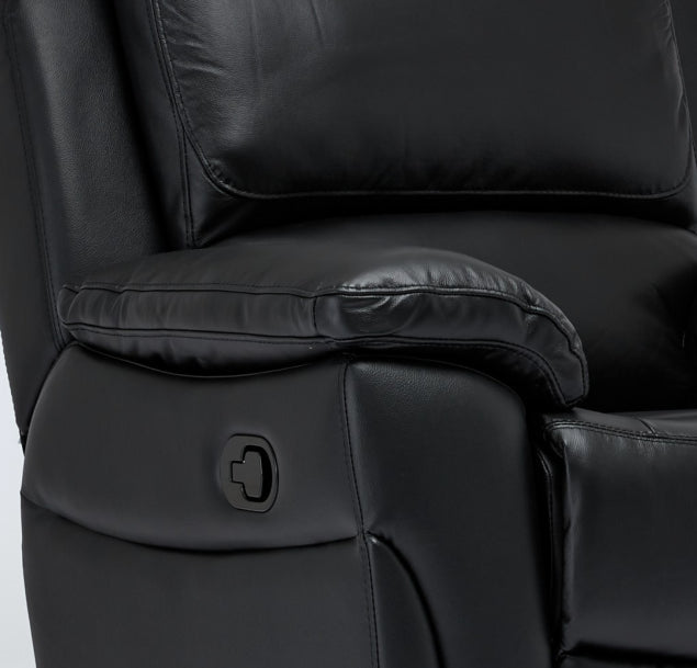Sienna Manual Recliner Sofa - Available in Black, Pearl Grey or Sky Blue