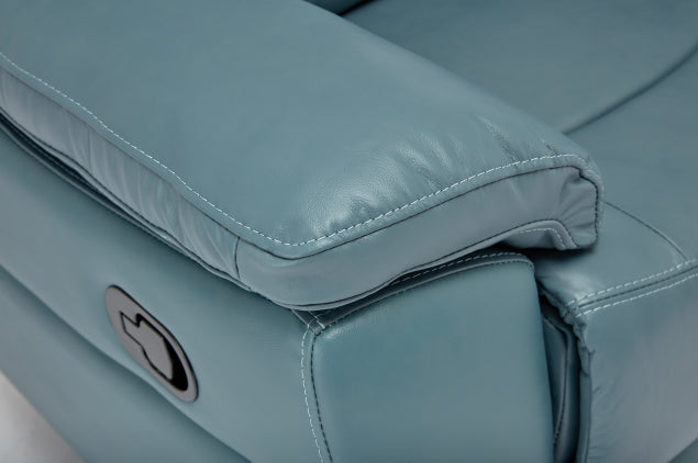Sienna Manual Recliner Sofa - Available in Black, Pearl Grey or Sky Blue