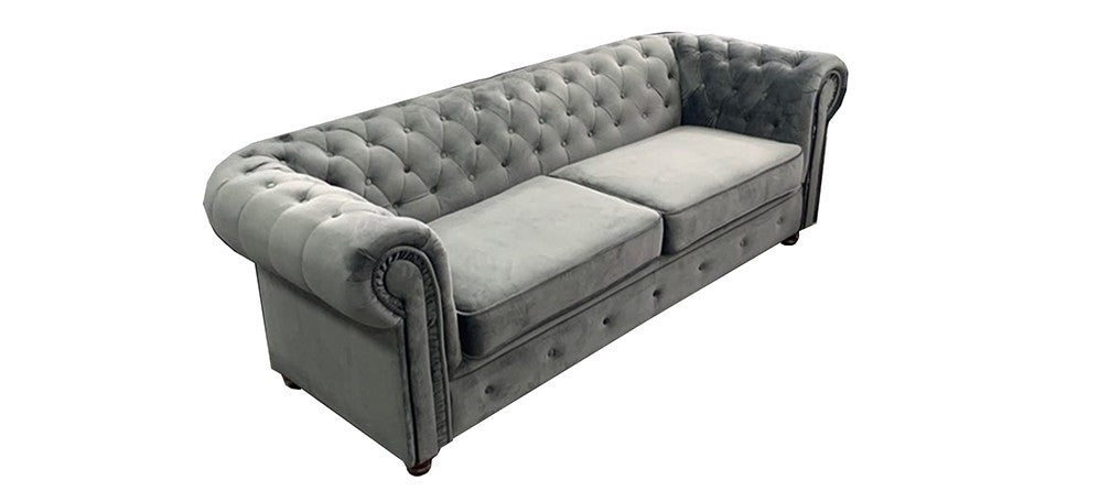 Chesterfield Infinity Grey or Black Plus Velvet - Sofa Set 3+2