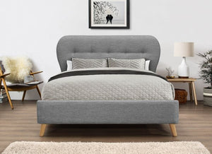 Ashley Fabric Grey Bed - Kingsize & Double