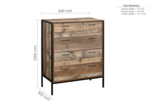 Load image into Gallery viewer, Urban 4 Drawer Chest - Rustic
