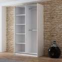 OGIV White & Mirror Sliding Door Wardrobe (LED)