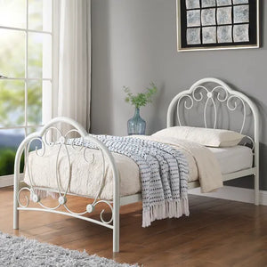 Vintage Style Metal Bed Frame - Black or White - Available in Single, Double & KingSize