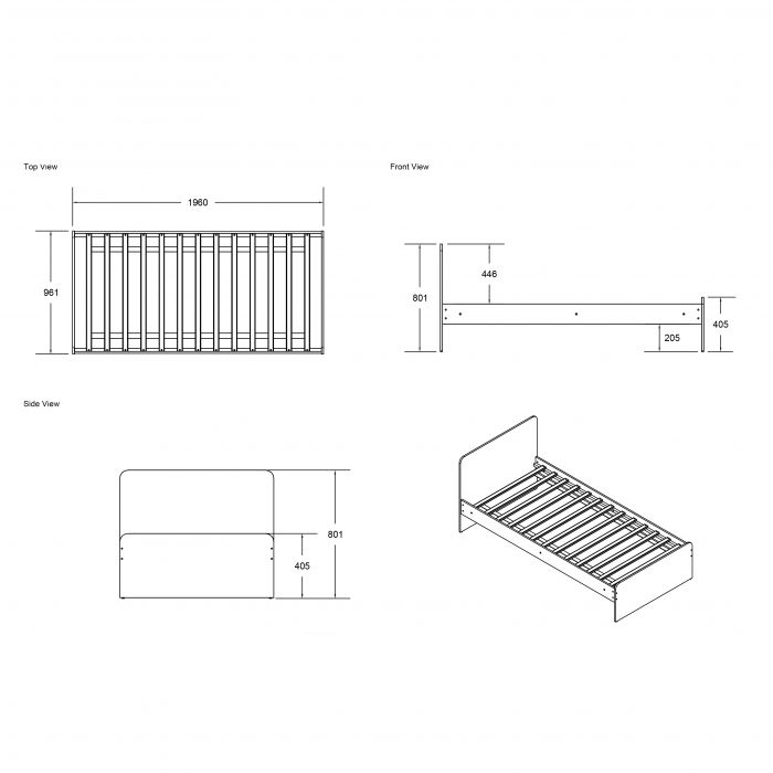 Wizard Junior L-Shaped Bunk Bed - Available in Grey or White