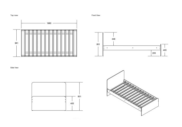 Wizard Single Bed - Available in Grey or White