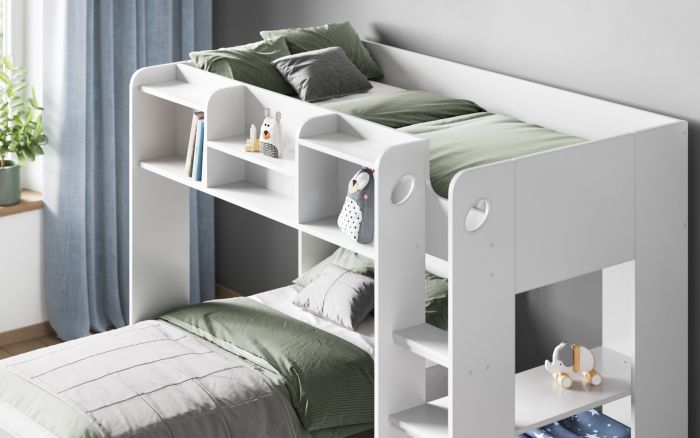 Wizard Junior L-Shaped Bunk Bed - Available in Grey or White