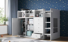 Load image into Gallery viewer, Wizard juniour High Sleeper Storage Station Bed - Available in White or Grey
