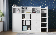 Load image into Gallery viewer, Wizard juniour High Sleeper Storage Station Bed - Available in White or Grey
