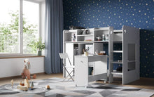 Load image into Gallery viewer, Wizard juniour High Sleeper Work-Station Bed - Available in White or Grey
