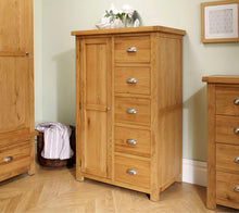 Load image into Gallery viewer, Woburn 1 Door 5 Drawer Wardrobe - Oak
