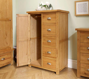 Woburn 1 Door 5 Drawer Wardrobe - Oak