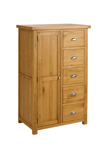 Woburn 1 Door 5 Drawer Wardrobe - Oak