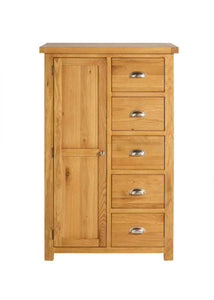 Woburn 1 Door 5 Drawer Wardrobe - Oak