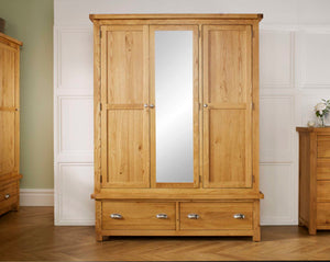 Woburn 3 Door 2 Drawer Wardrobe - Oak