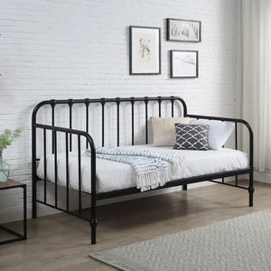 York Industrial Style Black Metal Day Bed Single Bed Frame 3ft