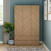 Load image into Gallery viewer, Catania 3 Door Wardrobe - 4 Drawer - Available in Euro Oak or Royal Walnut
